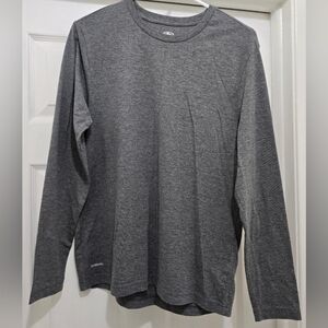 Athletic Works Men's Heather Gray Long-Sleeve Performance Tee